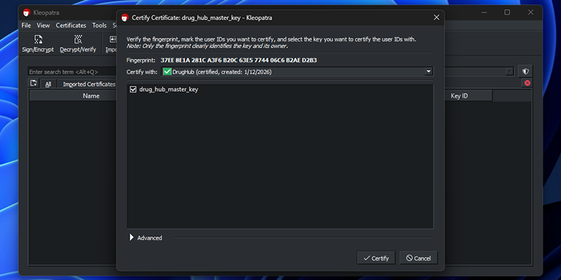 Importing Public Key